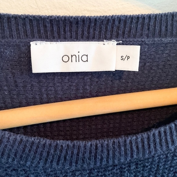 Revolve x Onia Men’s Knit Sweater Cotton/Cashmere blend Elbow patches Blue S - Picture 7 of 15